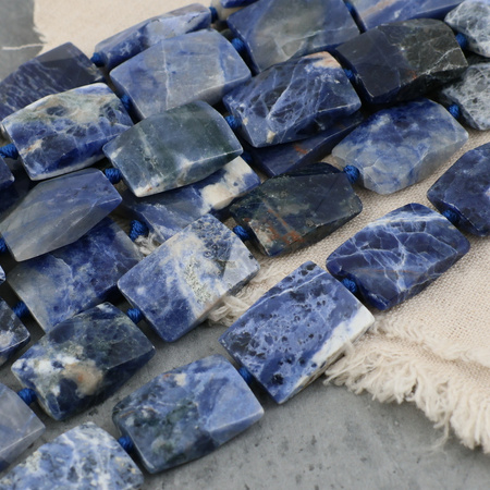 Sodalit prostokąt fasetowany 25x18mm