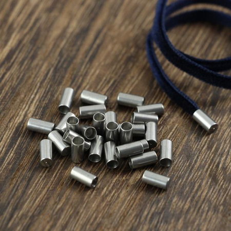 Końcówka do rzemienia lub chokera 2mm stal szlachetna