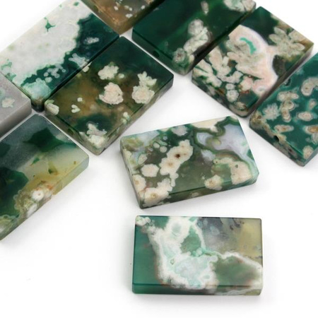 Agat oczkowy zielony tabliczka prostokąt 50x30mm