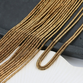 Hematyt złoty mini wałek 2x1mm [sznur 39cm]