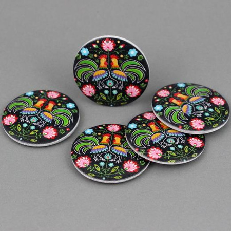 Drewniany krążek baza kolczyka polski folk 40mm