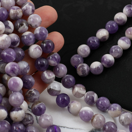 Ametyst chevron kula gładka 10mm