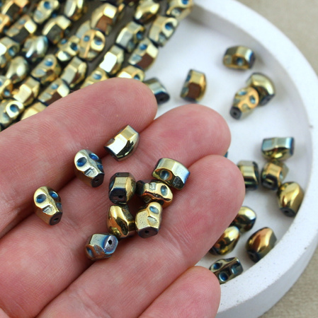 Hematyt złoto-niebieski czaszka 8x6mm