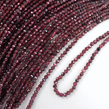 Granat kula fasetowana 3mm [sznur 39cm]