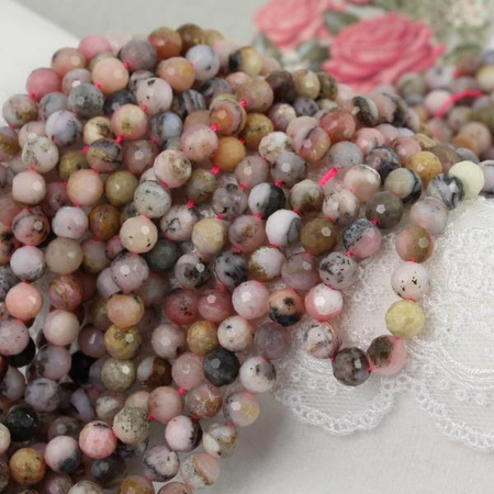 Opal peruwiański kula fasetowana 6mm [sznur 39cm]