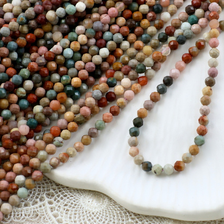 Agat Alashan kula fasetowana 3,5mm [sznur 39cm]