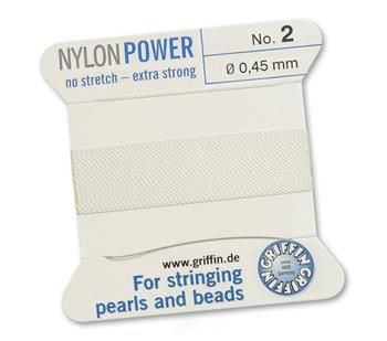 Griffin Nici nylonowe z igłą white 0,45mm [2m]