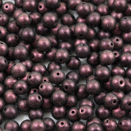 Round Beads Jet Polychrome Dark Violet 6mm [20szt]