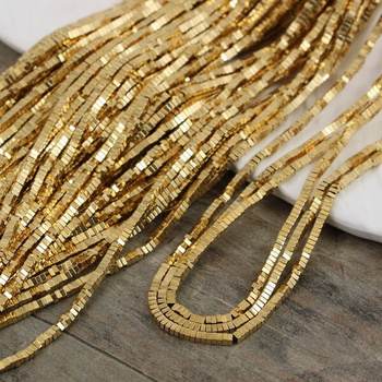 Hematyt złoty dysk 2x1mm [sznur 40cm]