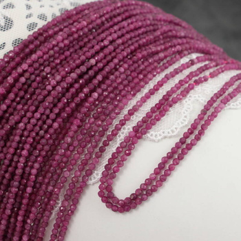 Rubin kula fasetowana 2,5mm [sznur 39cm]