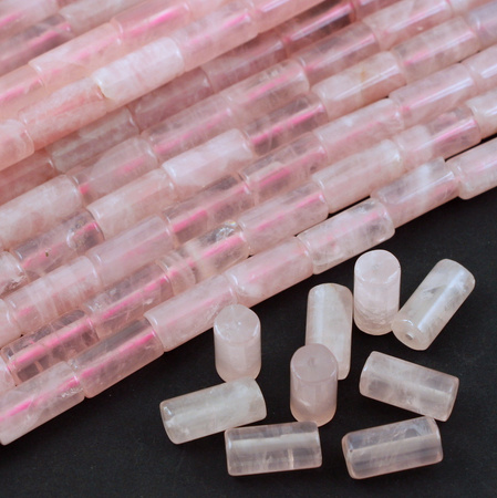 Kwarc różowy wałek gładki 16x8mm