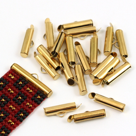 Końcówka do bransolet wsuwana SLIDE stal szlachetna pozłacana 16mm