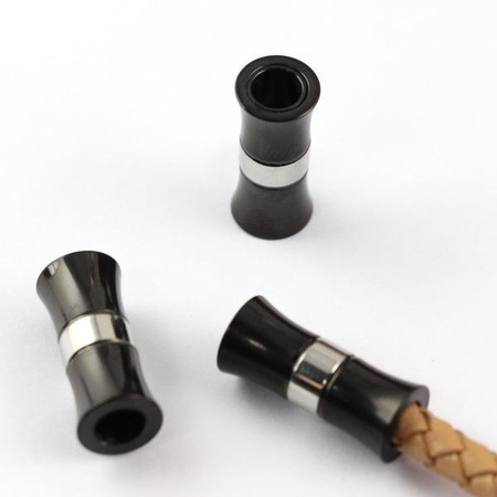 Zapięcie magnetyczne czarno-srebrne stal szlachetna 5mm