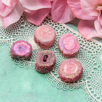 Kwarc tytanowany plaster druzy 11-18mm