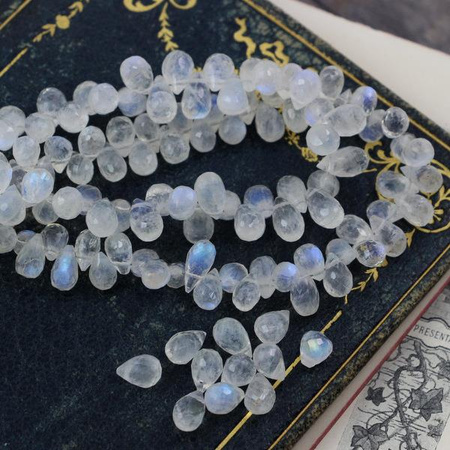 Kamień księżycowy kropla fasetowana 8x5mm