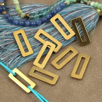 Baza ramka łącznik prostokąt stal szlachetna pozłacana 20x8mm