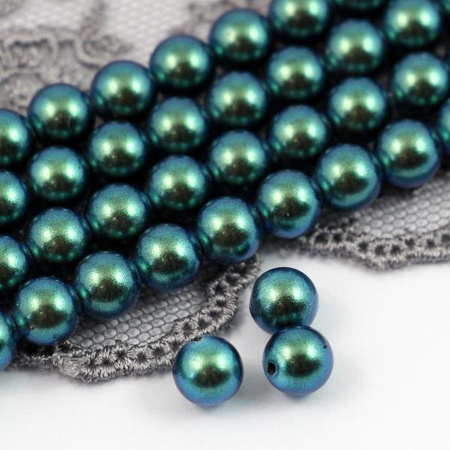 Preciosa Nacre Round Pearl Maxima Pearlescent Peacock Green 8mm [4szt]