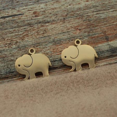 Zawieszka słonik stal szlachetna pozłacana PVD 10x9mm