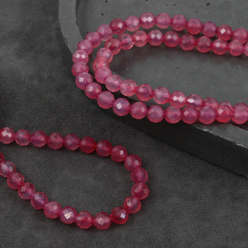 Agat brazylijski kula fasetowana liliowa 6mm