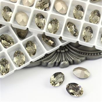 Preciosa Oval Maxima Black Diamond 14x10mm [2szt]