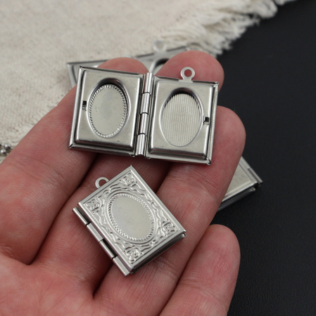 Sekretnik książka otwierana stal szlachetna 23x19mm