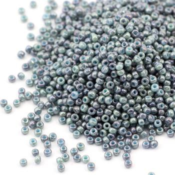 Toho Round 11/0 Marbled Opaque Turquoise/Luster Transparent Blue [10g]