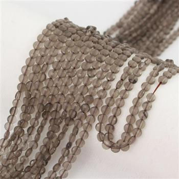 Kwarc dymny moneta fasetowana 4mm [10szt]