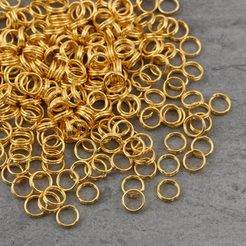 Ogniwo sprężynowe metalowe złote 6mm [100szt]