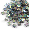 Miyuki Tila Beads 5x5x1,9mm Dark Grey Rainbow Lustered [30szt]