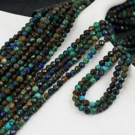 Chryzokola kostka fasetowana 3mm [sznur 37cm]