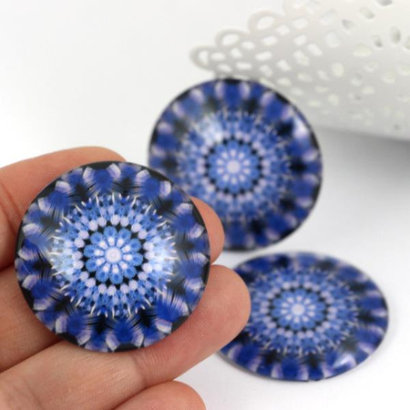 Kaboszon szklany z grafiką moneta 35mm