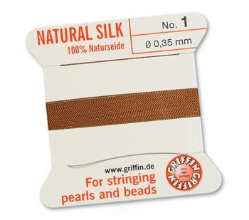 Griffin Nici jedwabne z igłą cornelian 0,35mm [2m]