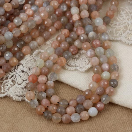 Kamień słoneczny kula fasetowana 6mm [sznur 38cm]