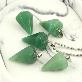 Awenturyn zielony zawieszka wahadełko 24x15mm