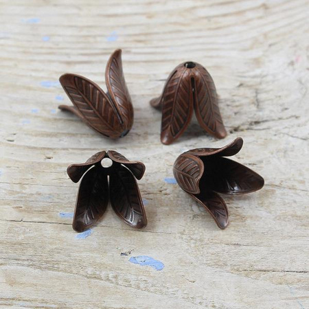 Czapeczka ozdobna tulipan miedziany 18mm