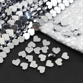 Hematyt srebrny serce 8mm