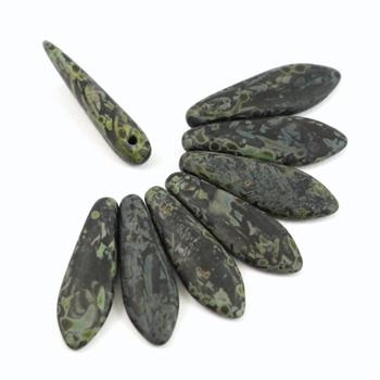 Dagger Jet Travertine Etched 5x16mm [10szt]