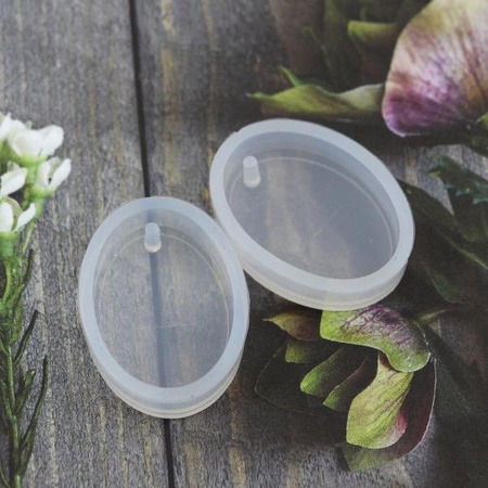 Forma silikonowa do odlewów z żywicy zawieszka owal 25x18mm