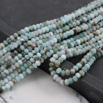 Larimar oponka fasetowana 4x3mm [sznur 39cm]