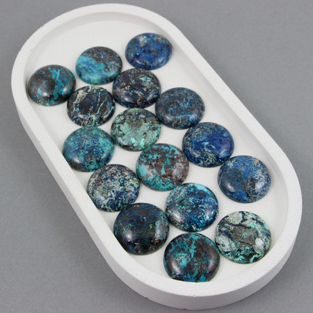 Kaboszon chryzokola moneta 25mm