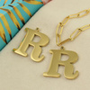 Zawieszka stal szlachetna pozłacana 25mm litera R