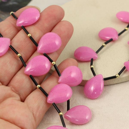 Jadeit łezka różowa 20x15mm