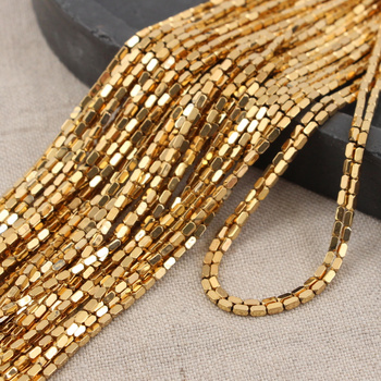 Hematyt złoty prostopadłościan 3x1mm [sznur 40cm]