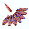 Dagger Ruby Blue Flower Pattern Laser 5x16mm [10szt]