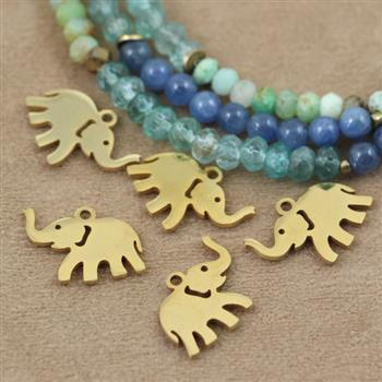 Zawieszka słonik stal szlachetna pozłacana 15x12mm