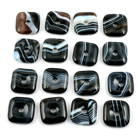 Zawieszka sardonyks kwadrat donut 30mm