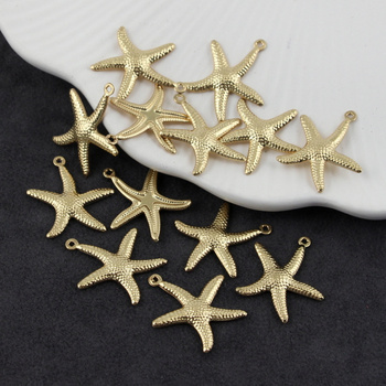 Zawieszka rozgwiazda stal szlachetna pozłacana 22x20mm