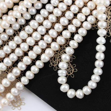 Perła słodkowodna biała oponka 8x7mm