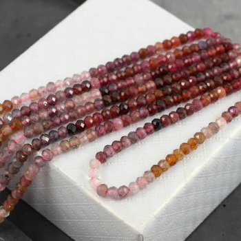 Spinel różowy oponka fasetowana 4x3mm [sznur 39cm]