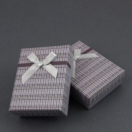 Pudełko ozdobne KRATKA lila 9x7x3cm